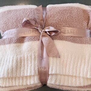 Barefoot Dreams Cozy Chic Stripe Border Blanket 45x60